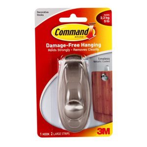 Command 5lbs Large Timeless Decorative Hook   Large Strips 3ct