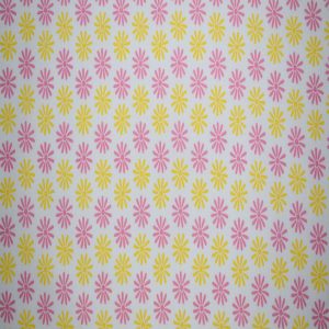 Pink   Yellow Floral Stars Quilt Cotton Fabric by Quilter s Showcase
