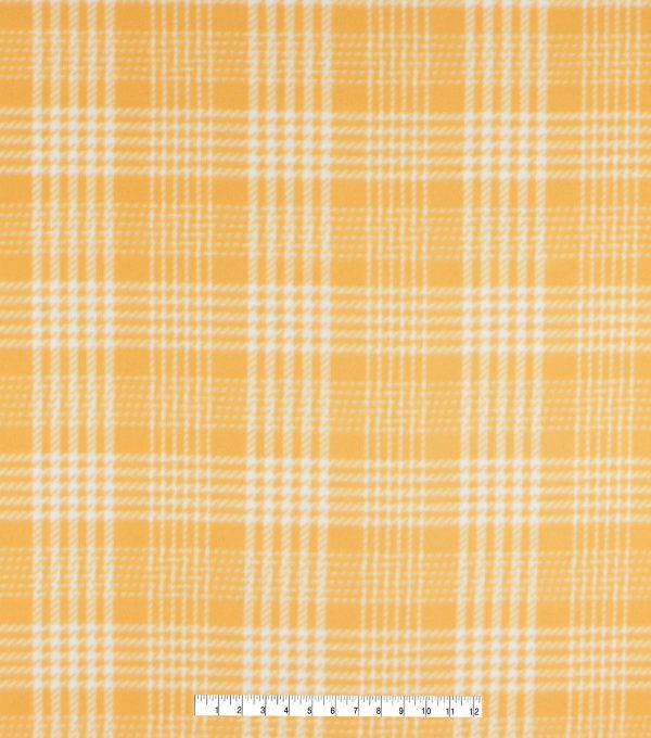 Mustard Plaid Blizzard Fleece Fabric - Image 3