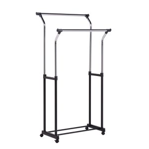Honey Can Do 67 Chrome Heavy Duty Double Hanging Garment Rack