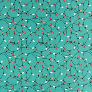 Christmas Lights on Teal Anti Pill Fleece Fabric