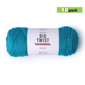 10pk Solid Teal Medium Weight Acrylic 380yd Value Yarn by Big Twist