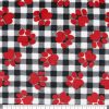 Sew Lush Fleece Fabric Tossed Paws on Buffalo Check