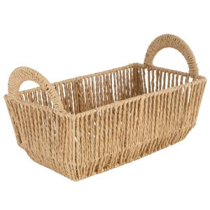 Simplify 11 x 6.5 Dutch Weave Shelf Storage Basket With Round Handles