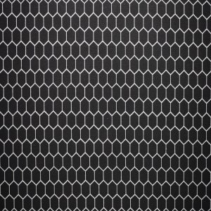 White Honeycomb on Black Quilt Cotton Fabric by Quilter s Showcase