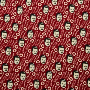 Parks And Rec Ron Bacon Eggs Cotton Fabric