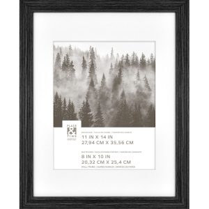 11 x 14 Matted to 8 x 10 Black Slat Wall Frame by Place   Time
