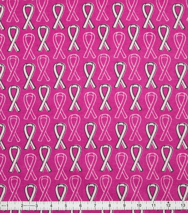 Breast Cancer Awareness Super Snuggle Pink Ribbon Flannel Fabric