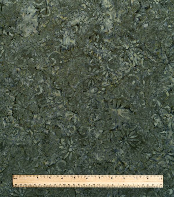 Green Steel Mirage Batik Cotton Fabric - Image 2