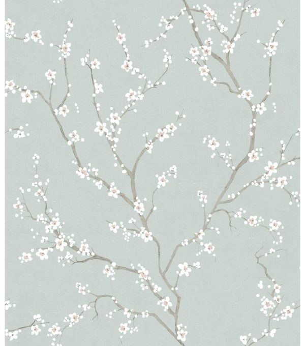 RoomMates Wallpaper Blue Cherry Blossom