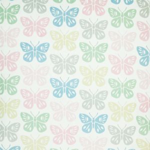 Pastel Linear Butterflies Soft   Minky Fleece Fabric