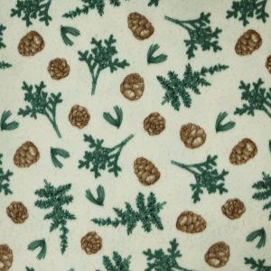 Pine   Pinecones on Brown Anti Pill Fleece Fabric