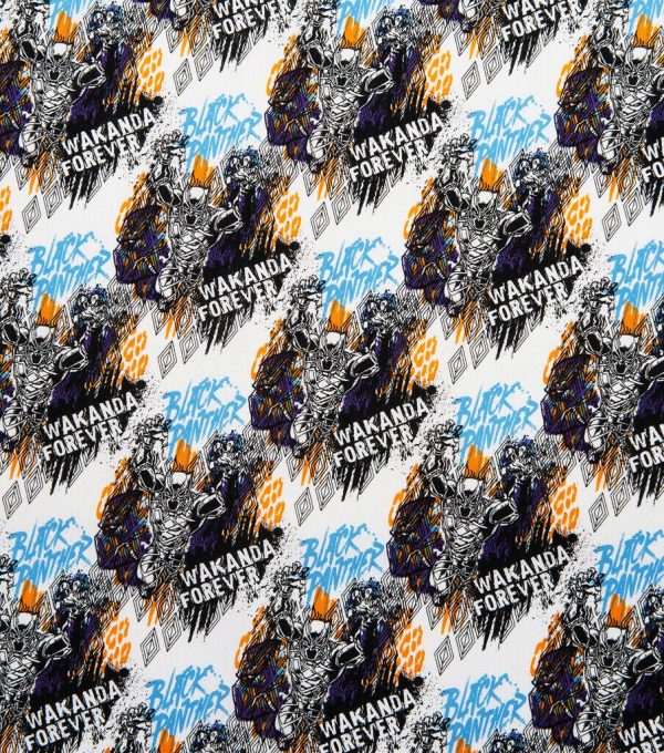 Black Panther Wakanda Grafitti Cotton Fabric - Image 2