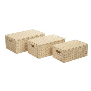 Honey Can Do 3ct Paper Rope Baskets With Lids