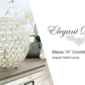 All The Rages 10 Inch Crystal Ball Sequin Table Lamp