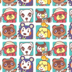 Animal Crossing Friends Boxes Cotton Fabric