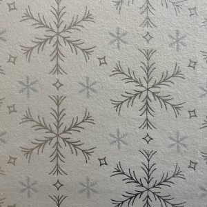 Foil Snow Geometric on Gray Christmas Flannel Fabric