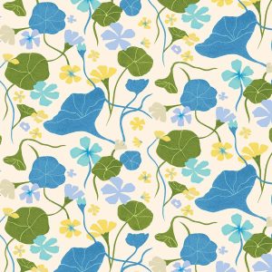 Elana Gabrielle 20.5  x 18  Blue Floral Peel   Stick Wallpaper