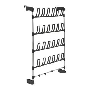 Organize It All 27 Black 12 Pair Over the Door Shoe Rack With Hooks