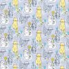 Fabric Traditions Pattern Cats Gray Novelty Glitter Cotton Fabric