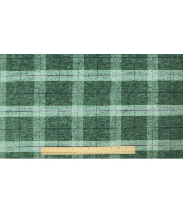 Green Plaid Luxe Fleece Fabric - Image 4
