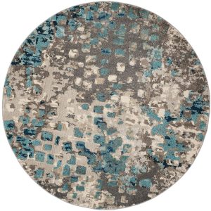 Safavieh Monaco 225 Grey / Lt. Blue 6 7 X 6 7 Round