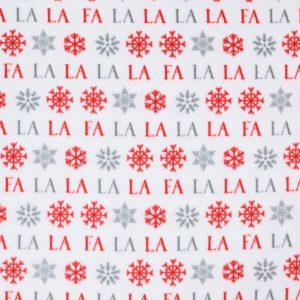 Fa La La   Snowflakes on White Anti Pill Fleece Fabric