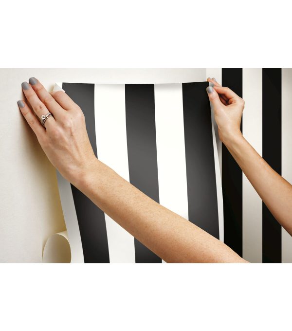 RoomMates Wallpaper Black Awning Stripe - Image 11