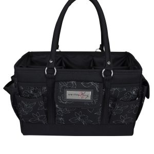 Everything Mary 12 White Floral on Black Deluxe Store   Tote