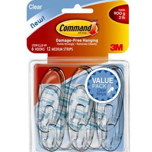 Command 2lbs Medium Clear Hooks   Strips 18ct