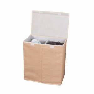 Honey Can Do 24 x 26 Natural Resin Dual Laundry Hamper With Lid