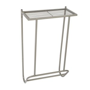 Honey Can Do 15 x 25 Nickel Bath Wall Mounted Towel Holder With Shelf