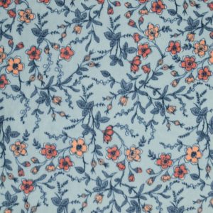 Blue Cottagecore Floral Luxe Fleece Fabric