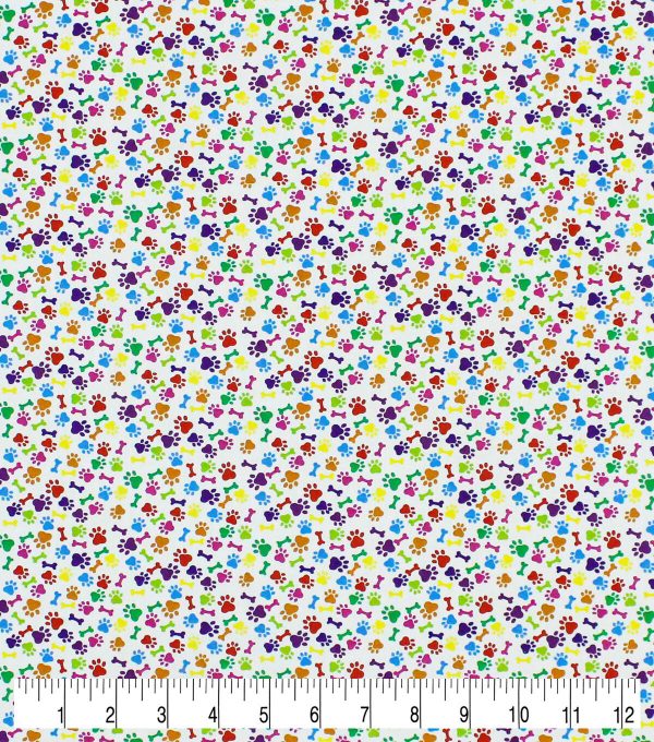 White Paw Novelty Prints Cotton Fabric - Image 2