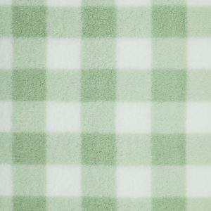 Light Green Gingham Sherpa Fleece Fabric
