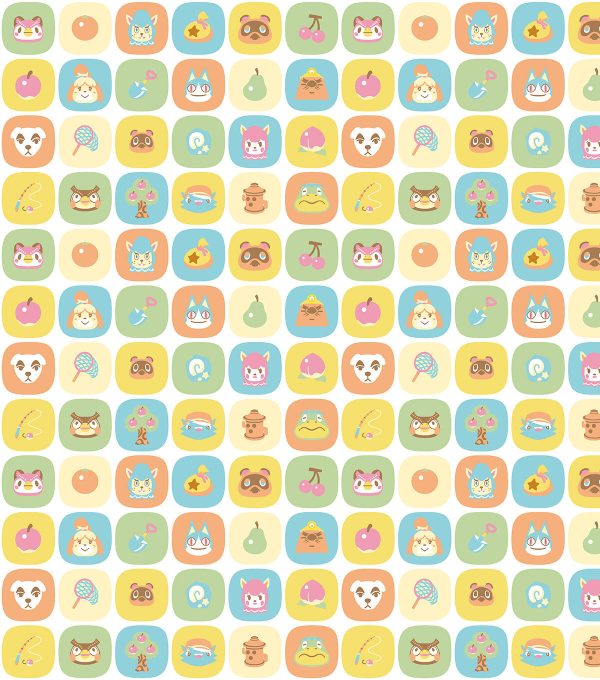 Animal Crossing Friends Tile Cotton Fabric - Image 2