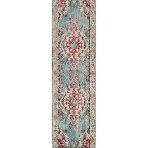 Safavieh Monaco 243 Lt. Blue / Fuchsia 2 2 X 8  Runner