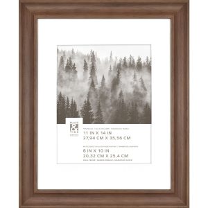 11 x 14 Matted to 8 x 10 Scooped Walnut Wall Frame by Place   Time