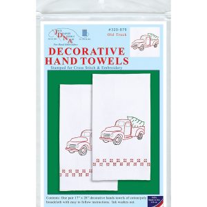 Jack Dempsey 17 x 28 Old Truck Stamped Decorative Hand Towels 2pk