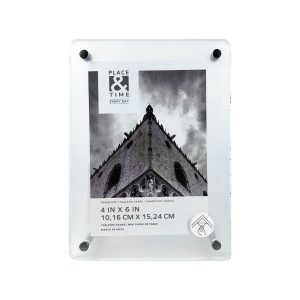 4 x 6 Acrylic Tabletop Picture Frame With Metal Legs by Place   Time
