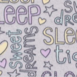 Blizzard Fleece Fabric Pastel Dream Words