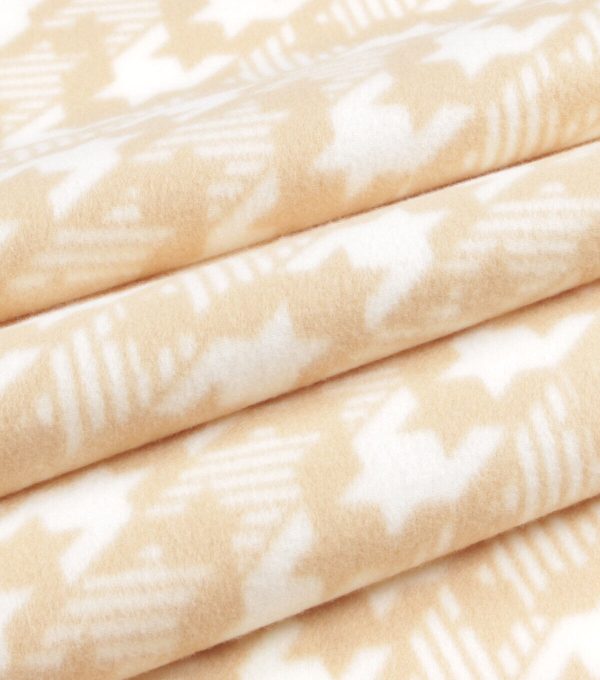 Brown Diagonal Houndstooth Blizzard Fleece Fabric - Image 3