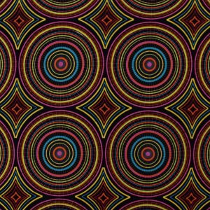 Afro Funk Circles Super Snuggle Flannel Fabric