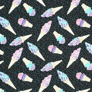 Galaxy Ice Cream Sprinkles Tossed Super Snuggle Flannel Fabric