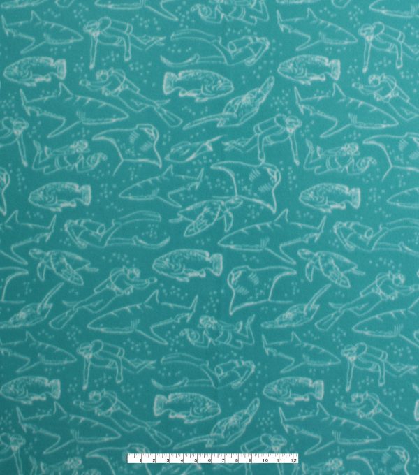 Scuba Ocean Blizzard Fleece Fabric - Image 2