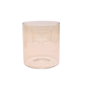 3 Brown Glass Tealight Candle Holder by Place   Time