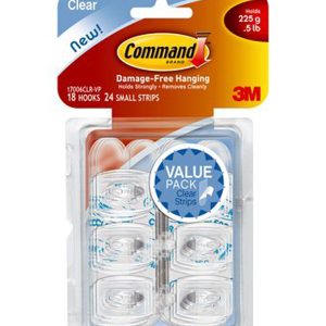 Command 0.5lb Clear Small Hooks   Strips 42ct