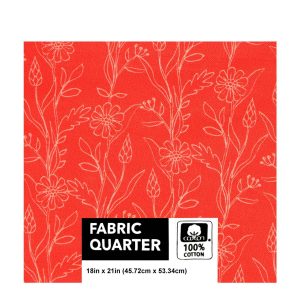 18 x 21 Vines on Red Quilt Cotton Fabric Quarter by Keepsake Calico