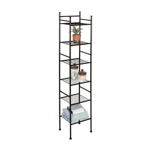 Honey Can Do 13 x 60 Black 6 Tier Space Saving Shelving Tower