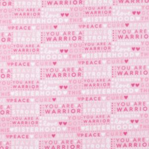 Pink Breast Cancer Awareness You Are A Warrior Anti Pill Fleece Fabric